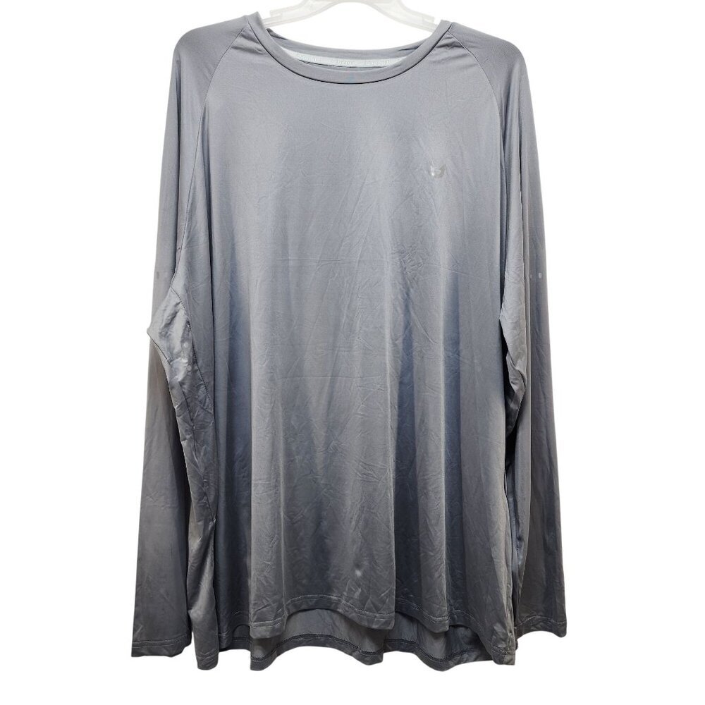 Northyard Mens Long Sleeve Shirt SPF 50 UV Protection Size 4XL Gray